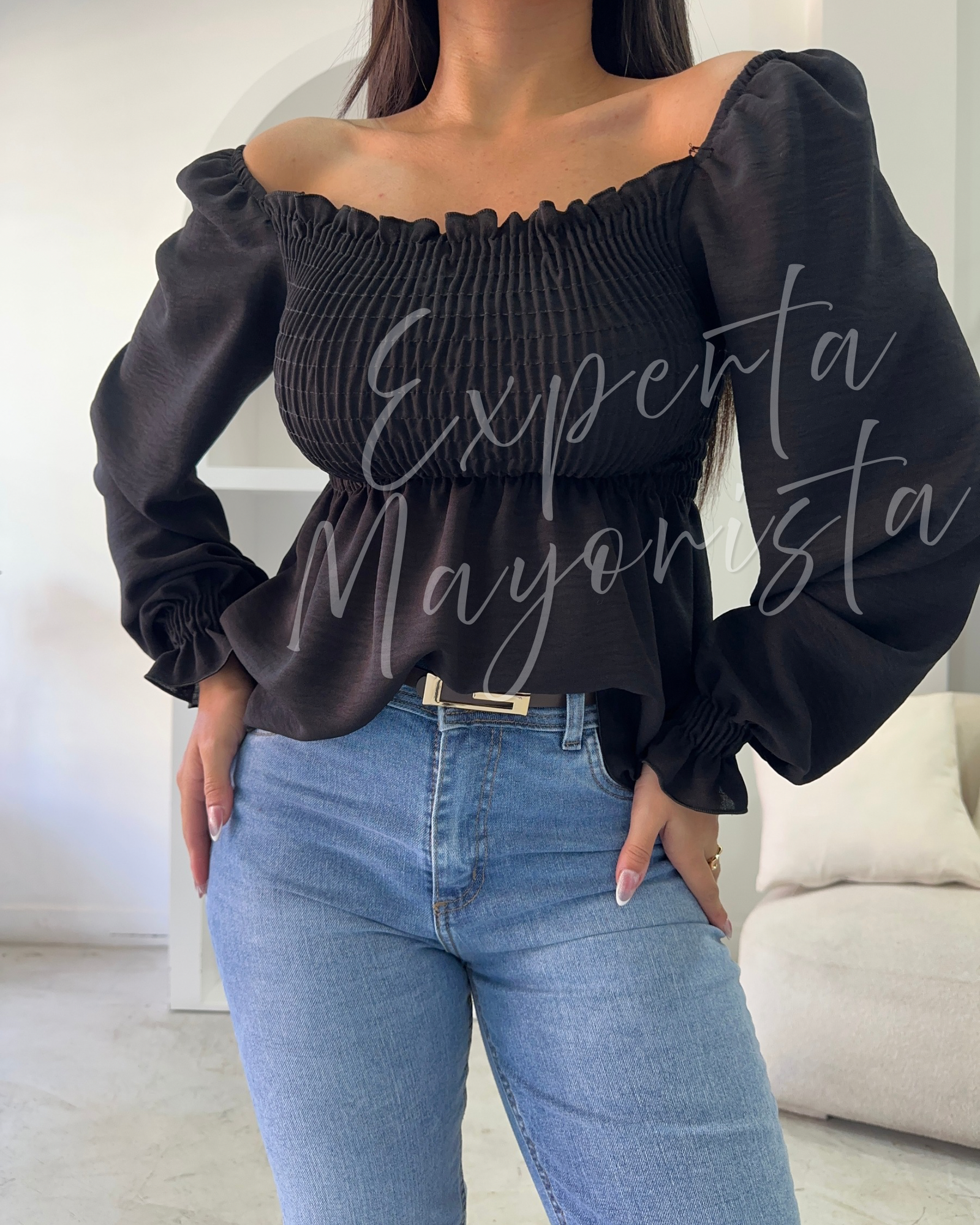 blusa viral con frunce lino cey